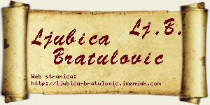Ljubica Bratulović vizit kartica